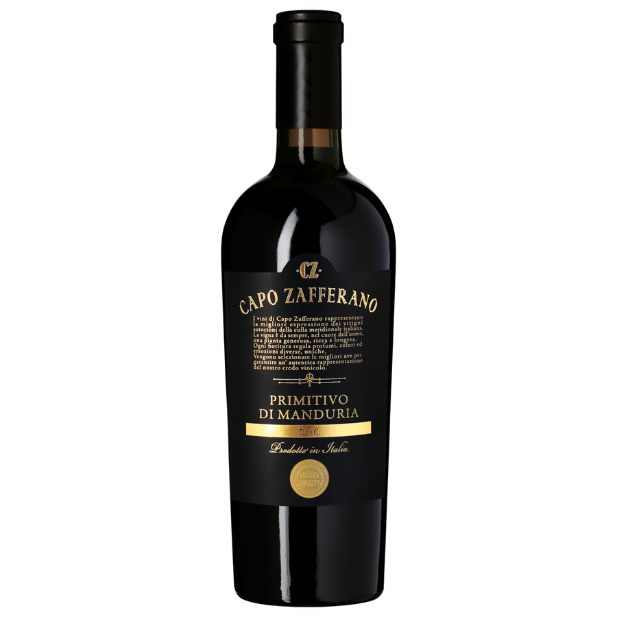 Capo Zafferano - Primitivo Di Manduria DOC (Gold Label), 2017 - Italian Wine distributed by Beviamo International in Houston, TX
